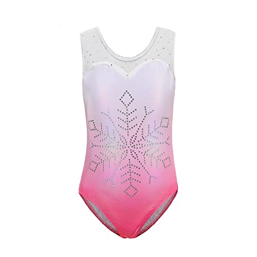 Sinoeem Gymnastikanzug Kinder Mädchen Diamond Splice Tank Trikot Langarm/Ärmellos Turnanzug Ballettröckchen Kleid Trikotanzug Tanz Kleid Gymnastik Dancewear von Sinoeem