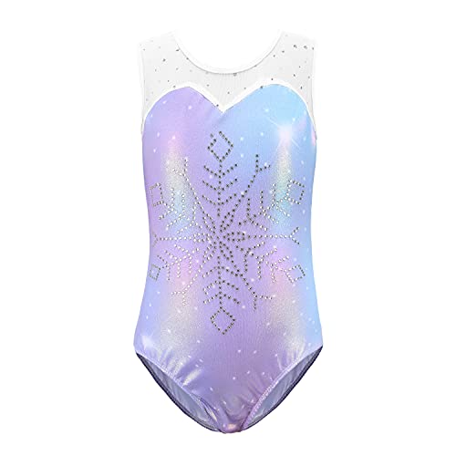 Sinoeem Gymnastikanzug Kinder Mädchen Diamond Splice Tank Trikot Langarm/Ärmellos Turnanzug Ballettröckchen Kleid Trikotanzug Tanz Kleid Gymnastik Dancewear von Sinoeem