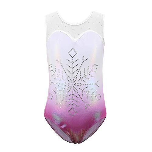 Sinoeem Gymnastikanzug Kinder Mädchen Diamond Splice Tank Trikot Langarm/Ärmellos Turnanzug Ballettröckchen Kleid Trikotanzug Tanz Kleid Gymnastik Dancewear von Sinoeem