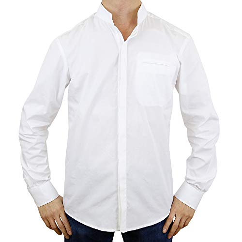 Sinologie Hemd Mao-Kragen Officier, aus Baumwoll-Popelin, Weiß Gr. XXL, weiß von Sinologie