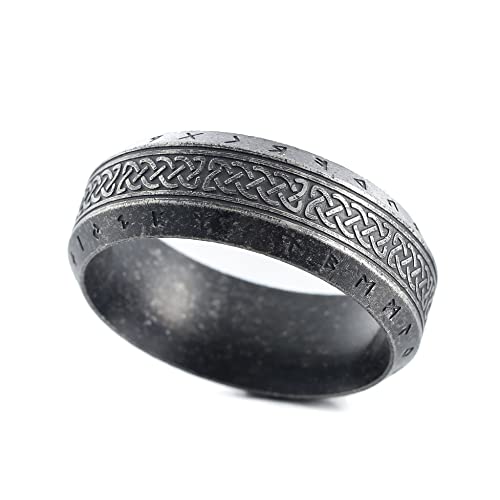 Sinoyp Norse Herren-Ring, Edelstahl, Wikinger-Schmuckring für Damen, Edelstahl, Kein Edelstein von Sinoyp
