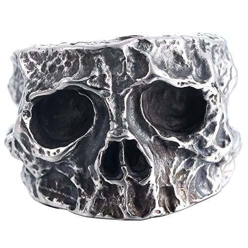 Sinoyp Totenkopf-Ringe, Edelstahl, Schmuck, kantig, klobig, Todesring für Herren, Edelstahl, Kein Edelstein Sinoyp Totenkopf-Ringe, Edelstahl, Schmuck, kantig, klobig, Todesring für Herren, Edelstahl, Kein Edelstein von Sinoyp