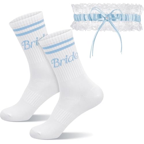 Sintege 2 Stück Brautgeschenk Blaue Weiße Brautsocken Weisses Strumpfband für Hochzeit mit Schleife und Elastischer Spitze Hochzeitssocken Gastgeschenke für Braut Etwas Blaues für Brautparty Sintege 2 Stück Brautgeschenk Blaue Weiße Brautsocken Weisses Strumpfband für Hochzeit mit Schleife und Elastischer Spitze Hochzeitssocken Gastgeschenke für Braut Etwas Blaues für Brautparty von Sintege