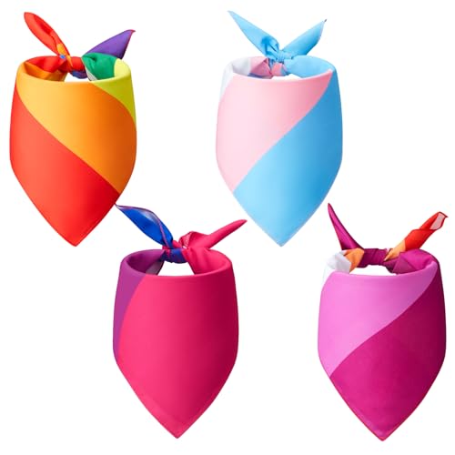 Sintege 4er-Pack Regenbogen Bandana Trans Pride Kopftuch LGBT Schals Bisexual Bandana Lesbisch Bedrucktes Haarband für Outfit Damen Herren Accessoires von Sintege