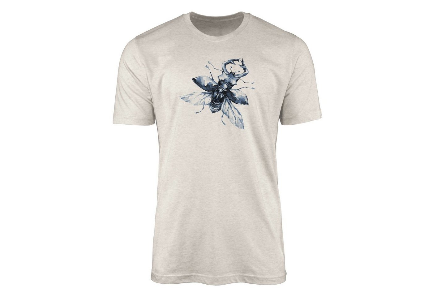 Sinus Art T-Shirt Herren Shirt 100% Bio-Baumwolle T-Shirt Aquarell Motiv Hirschkäfer Farbe Nachhaltig Organic Ökomode (1-tlg) von Sinus Art
