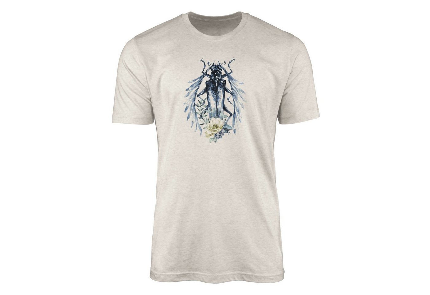 Sinus Art T-Shirt Herren Shirt 100% Bio-Baumwolle T-Shirt Aquarell Motiv Käfer Farbe Nachhaltig Organic Ökomode (1-tlg) von Sinus Art