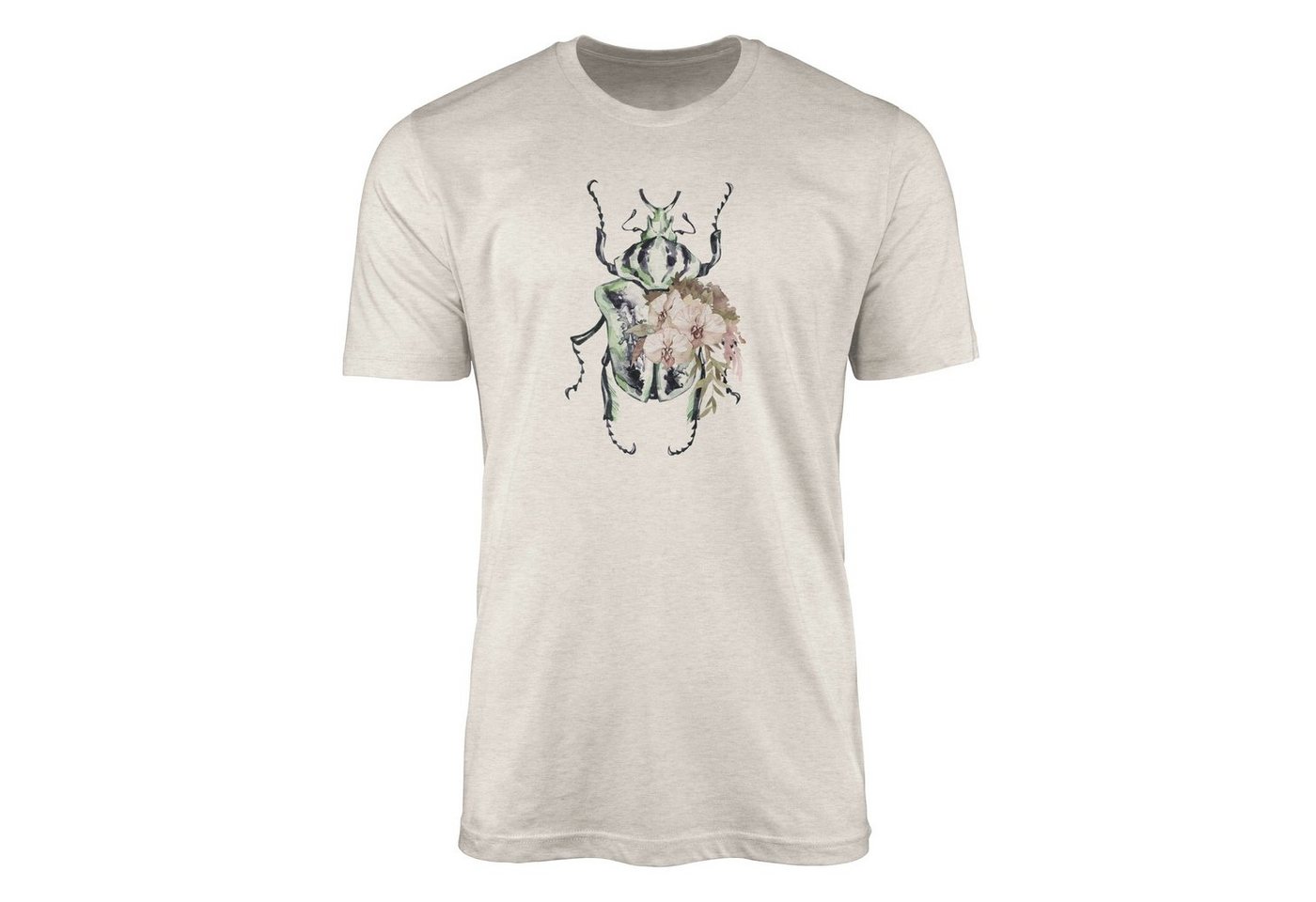 Sinus Art T-Shirt Herren Shirt 100% Bio-Baumwolle T-Shirt Aquarell Motiv Käfer Farbe Nachhaltig Organic Ökomode (1-tlg) von Sinus Art