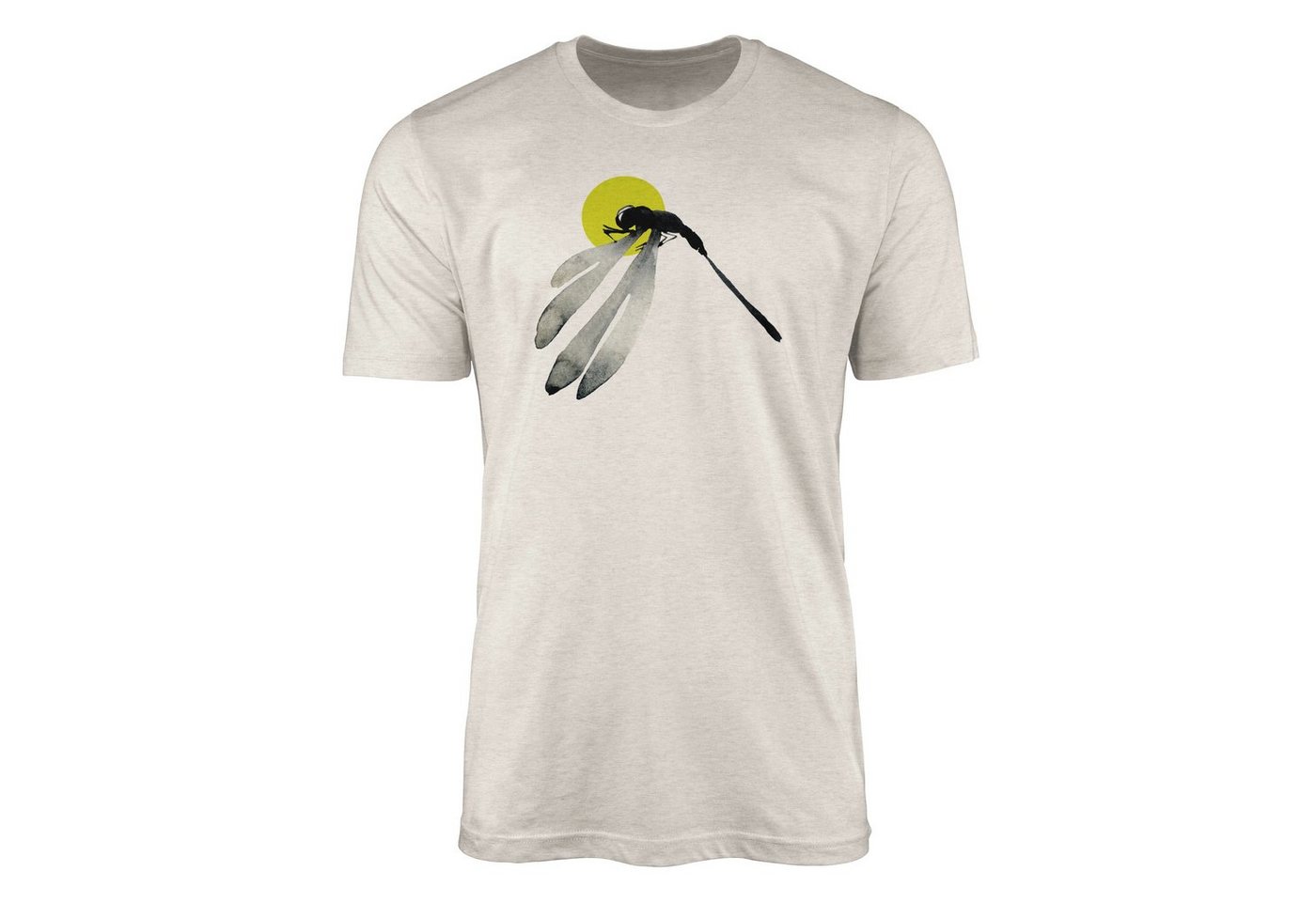 Sinus Art T-Shirt Herren Shirt 100% Bio-Baumwolle T-Shirt Aquarell Motiv Libelle Farbe Nachhaltig Organic Ökomode (1-tlg) von Sinus Art