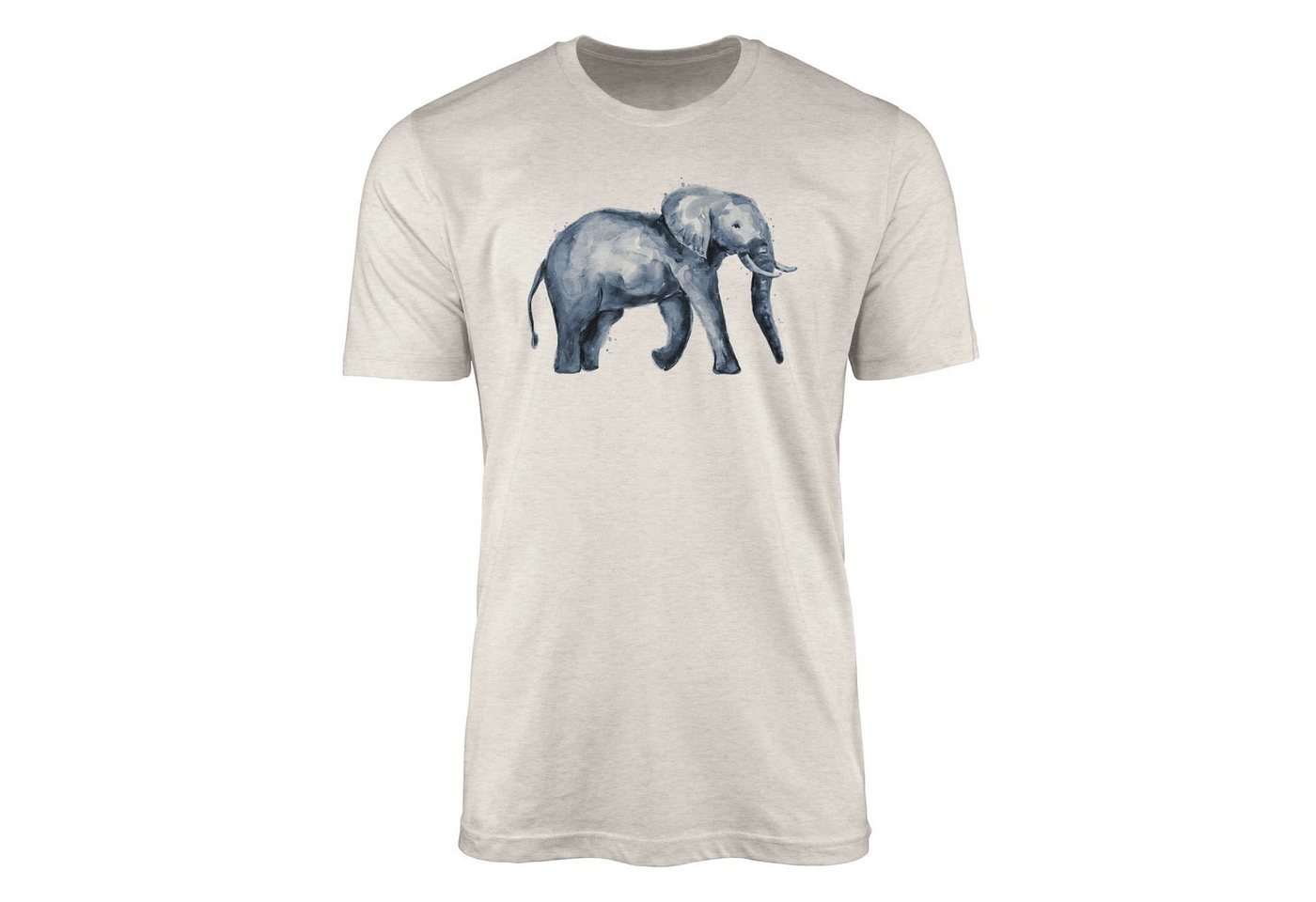 Sinus Art T-Shirt Herren Shirt 100% gekämmte Bio-Baumwolle T-Shirt Aquarell Elefant Motiv Nachhaltig Ökomode aus erne (1-tlg) von Sinus Art