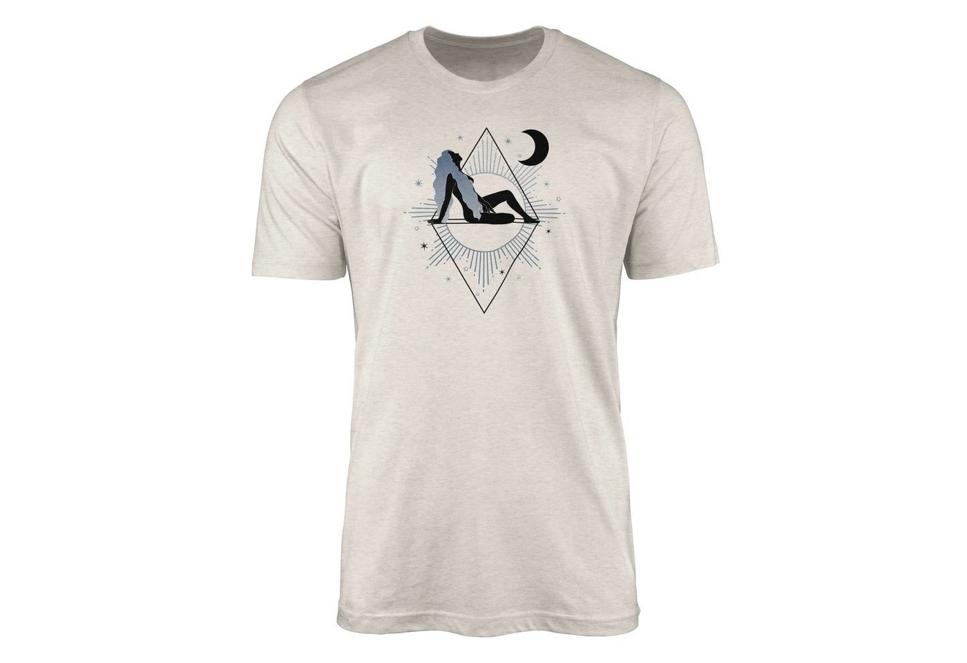 Sinus Art T-Shirt Herren Shirt 100% gekämmte Bio-Baumwolle T-Shirt Astrologie Mond Energie Motiv Nachhaltig Ökomode a (1-tlg) von Sinus Art