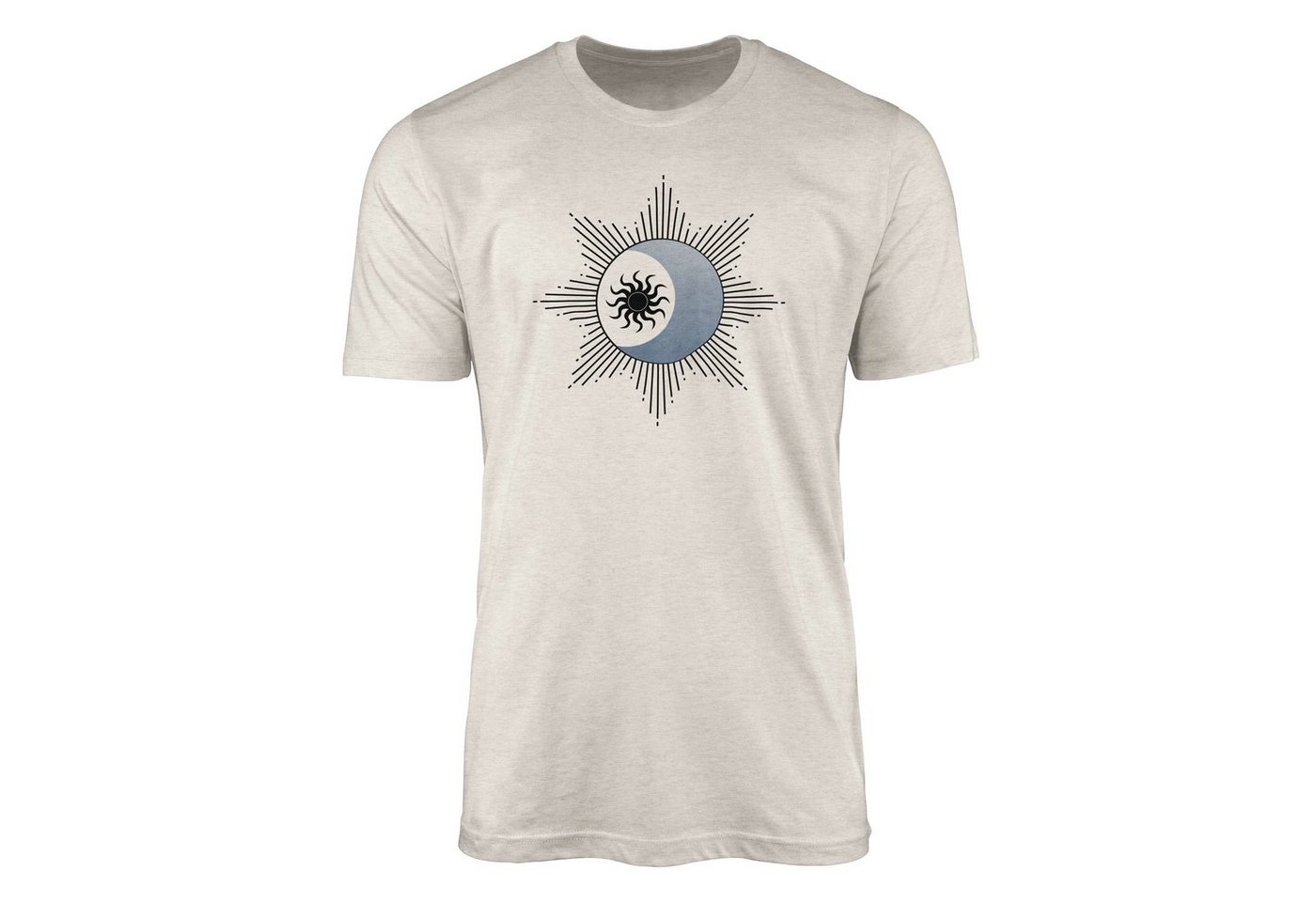 Sinus Art T-Shirt Herren Shirt 100% gekämmte Bio-Baumwolle T-Shirt Astrologie Mond Sonne Motiv Nachhaltig Ökomode aus (1-tlg) von Sinus Art