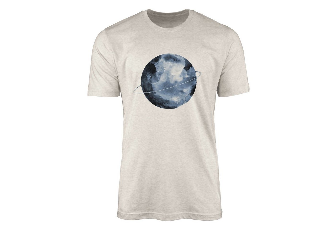 Sinus Art T-Shirt Herren Shirt 100% gekämmte Bio-Baumwolle T-Shirt Vollmond Aquarell Motiv Nachhaltig Ökomode aus ern (1-tlg) von Sinus Art