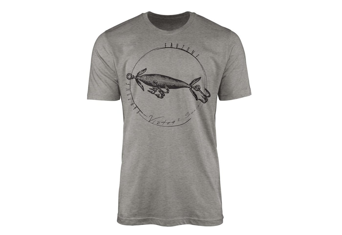 Sinus Art T-Shirt Vintage Herren T-Shirt Fischhaken von Sinus Art