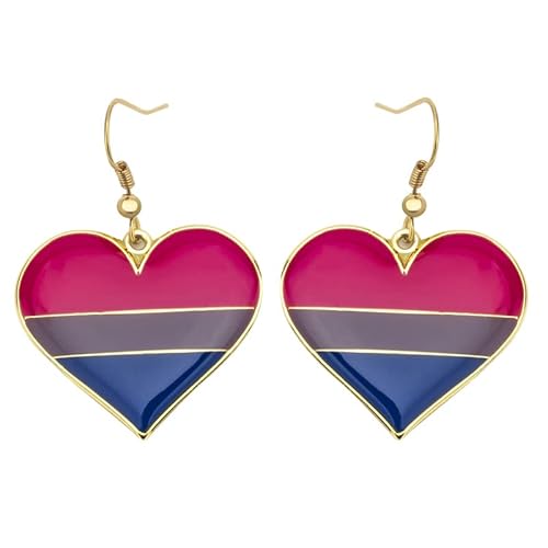 Bisexual Pride Heart Shape Dangle Ohrringe Gay & Lesbian LGBT Pride Geschenke Rainbow Schmuck von Sinwinkori