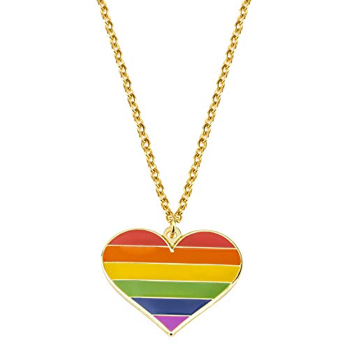 Sinwinkori Regenbogen-Stolz-Herz-Form-Halskette LGBT-Halskette Gay-Pride-Geschenk Rainbow Pride-Halskette LGBT-Schmuck-Pride-Geschenk von Sinwinkori