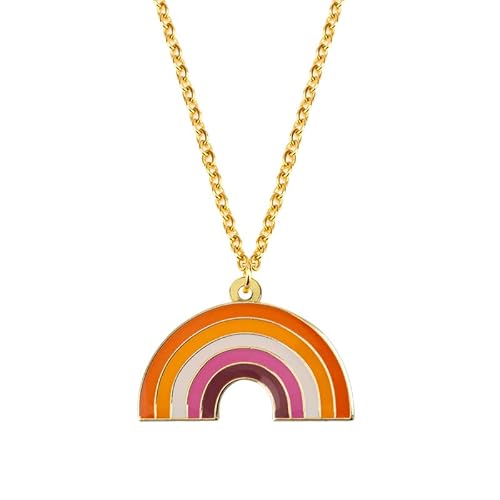 Sinwinkori Sun Set Pride Rainbow Shape Halskette LGBT-Halskette Gay-Pride-Geschenk von Sinwinkori