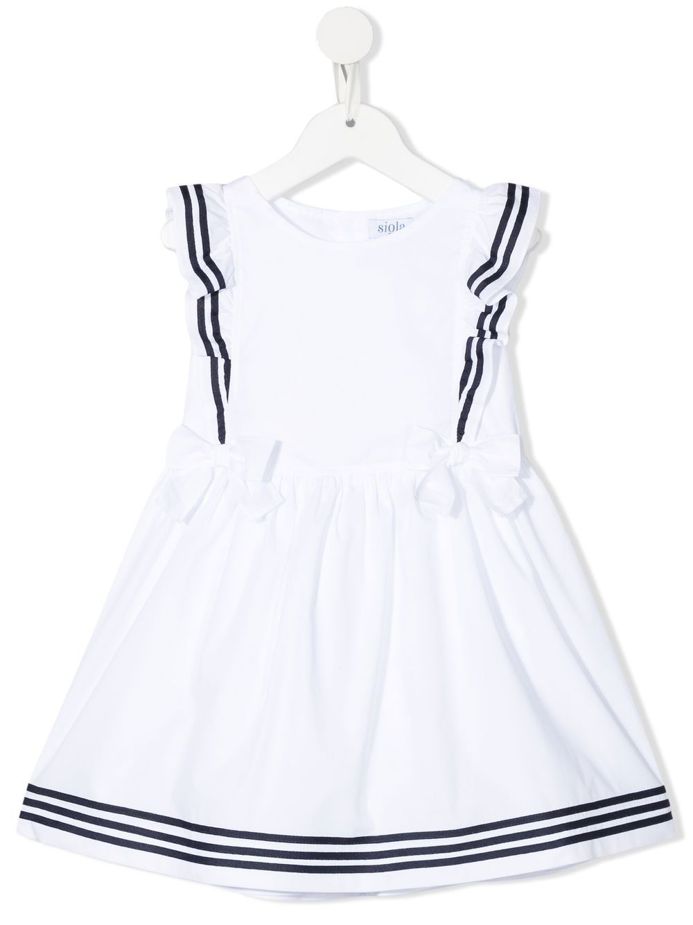 Siola Kleid mit gestreiften Borten - Weiß von Siola