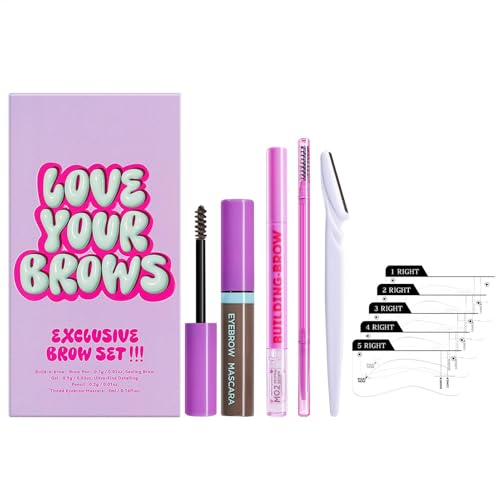 Sionhiuo Augenbrauenstift-Set, Augenbrauen-Make-up-Set | Wasserfestes Augen-Make-up, bruchsicheres Augenbrauen-Set - Make-up-Set mit Augenbrauentrimmer, Augenbrauencreme, Augenbrauenkarte für Frauen von Sionhiuo