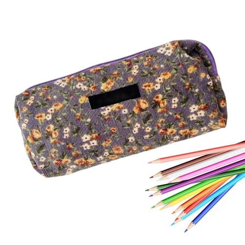 Sionhiuo Geblümtes Federmäppchen, geblümtes Federmäppchen | Kosmetiktasche Bleistiftbeutel Reißverschlusstasche | Aufbewahrungstasche, Make-up-Organizer, Kulturbeutel, Stifteetui mit Blumenmuster für von Sionhiuo