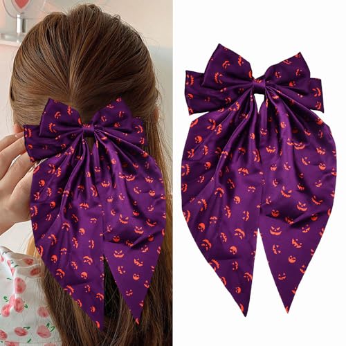 Halloween-Haarspangen mit Schleife, große Haarschleifen für Halloween-Party, Kürbis-Haarschmuck für Cosplay, violette Schleife, Haarspangen für Teenager-Mädchen Halloween-Haarspangen mit Schleife, große Haarschleifen für Halloween-Party, Kürbis-Haarschmuck für Cosplay, violette Schleife, Haarspangen für Teenager-Mädchen von Siopue