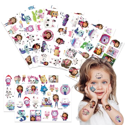 Tattoo Sticker, 8 Blätter Aufkleber Set Kinder, Kinder Tattoo, Aufklebe Tattoos Set, Temporäre Tattoos Set, Waterproof Stickers, Wasserdichte Kindertattoos von Siphus