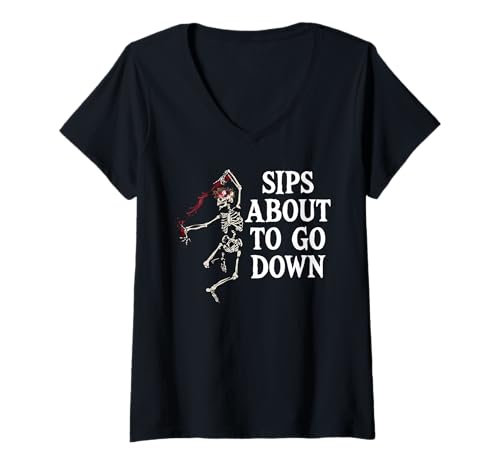 Damen Sips About to Go Down Wine Drinking Retirement Sip Happens T-Shirt mit V-Ausschnitt Damen Sips About to Go Down Wine Drinking Retirement Sip Happens T-Shirt mit V-Ausschnitt von Sips About to Go Down TShirt,Wine Drinking Shirts