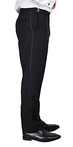 Sir Gregory Herren Schlaghose Smokinghose Satin Streifen Hose mit verstellbarem Bund - Schwarz - 30/32W x 32L S Sir Gregory Herren Schlaghose Smokinghose Satin Streifen Hose mit verstellbarem Bund - Schwarz - 30/32W x 32L S von Sir Gregory