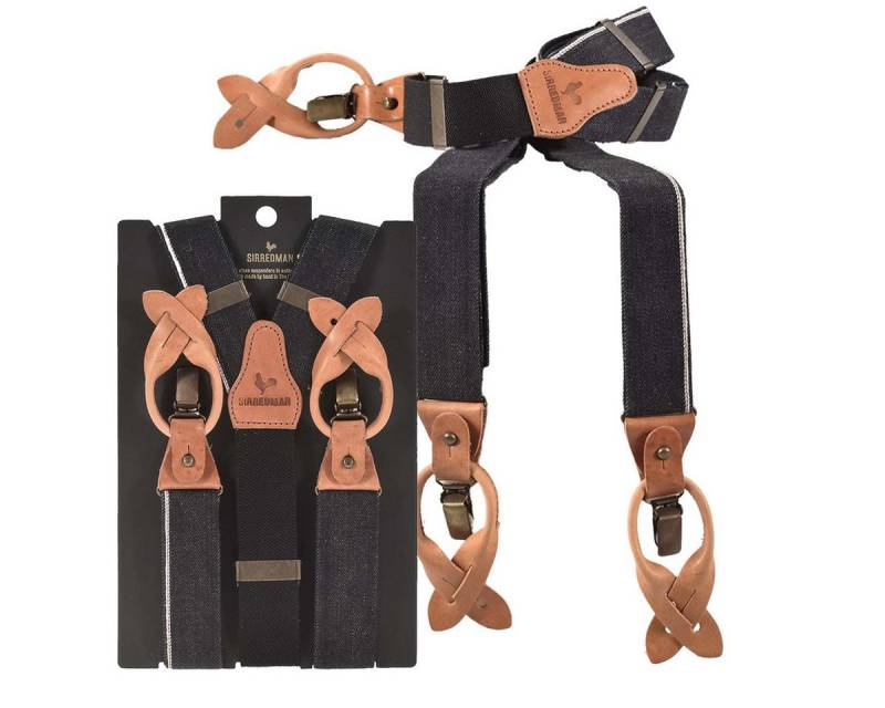 Sir Redman Hosenträger "Candiani" Denim Holländer Y-Form, 35mm Trägerbreite, 130cm lang, für Herren von Sir Redman