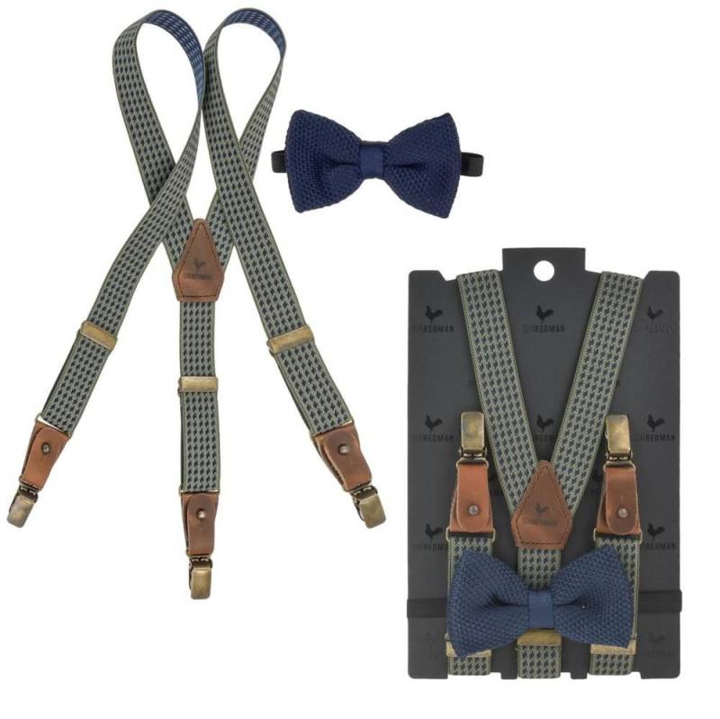 Sir Redman Hosenträger Kids (Set) Kinderhosenträger mit Fliege, Hosenclips, 80cm lang von Sir Redman