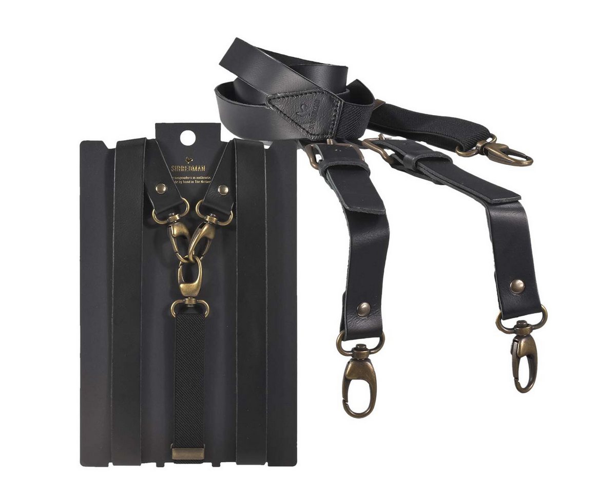 Sir Redman Hosenträger Leder mit Karabinerhaken "Work" Holländer Y-Form, 25mm Trägerbreite, 120cm lang, für Herren von Sir Redman