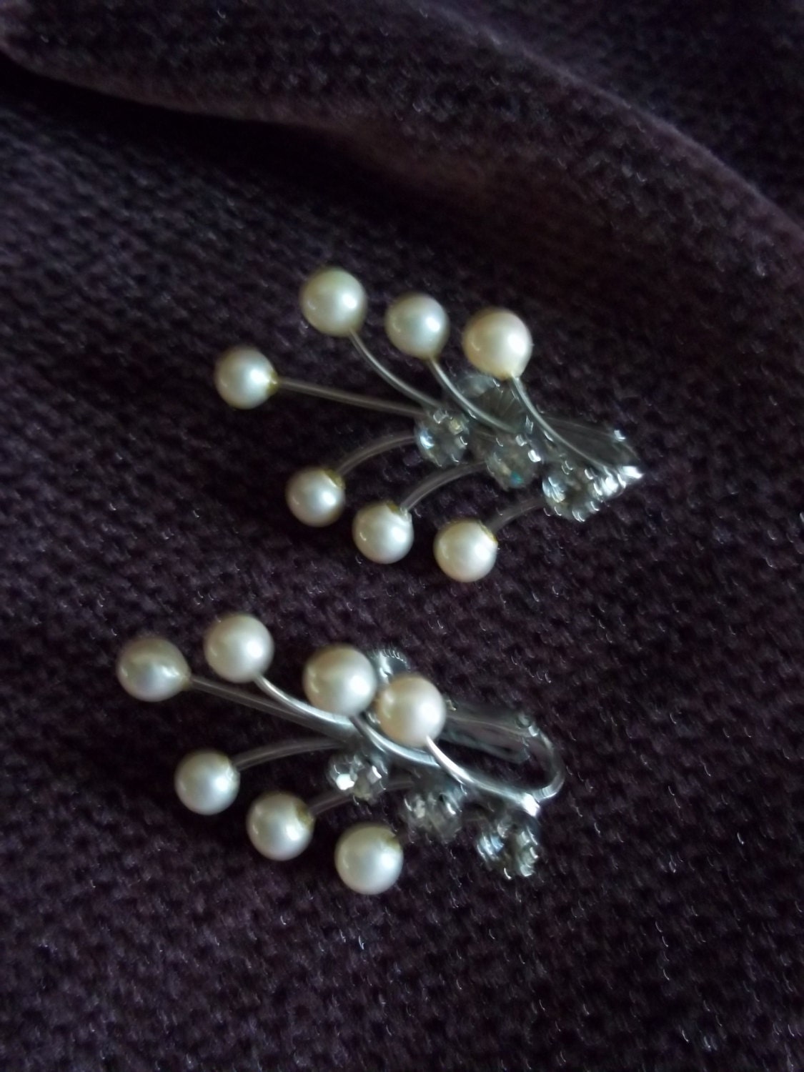 Kunstperlen Und Strass Ohrclips von SirKsVintage