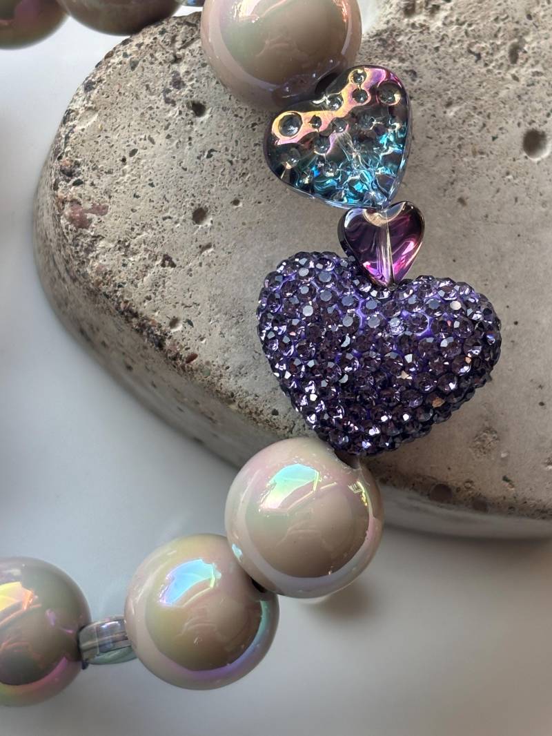 Miracle Perlen Armband Mit Glitzer Herz Perle von SirWoddy