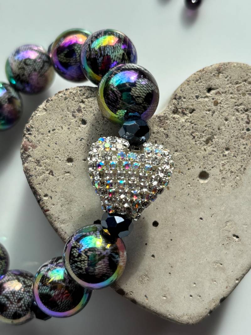 Miracle Perlen Armband Mit Glitzer Herz Perle von SirWoddy