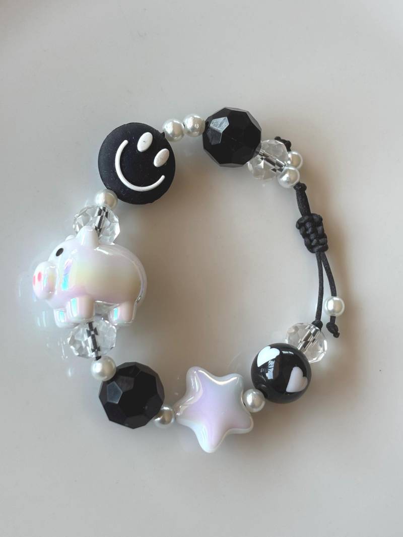 Perlenarmband Mit Schwein Größenverstellbar Perlenarmband Mit Schwein Größenverstellbar von SirWoddy