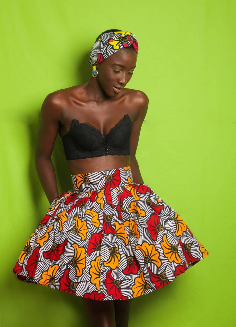 Faltenrock Im Wax-Print Hochzeitsblumen/Faltenrock, Blumenrock, Kurzer Rock, Wax-Rock, Sommerrock, Bunter Wax-Rock von SirawaxBoutique