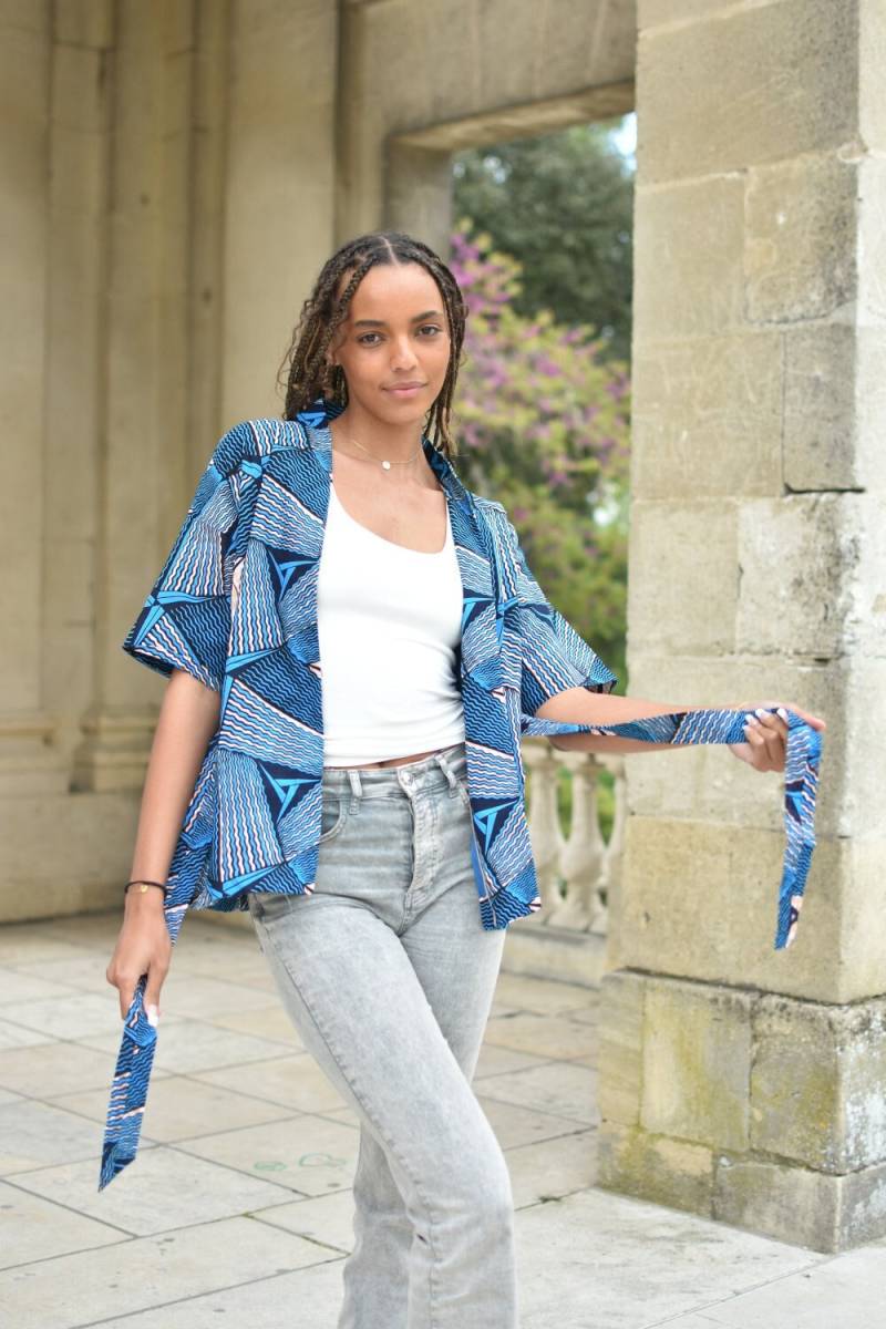 Gabby Wachskimonojacke/Blaue von SirawaxBoutique