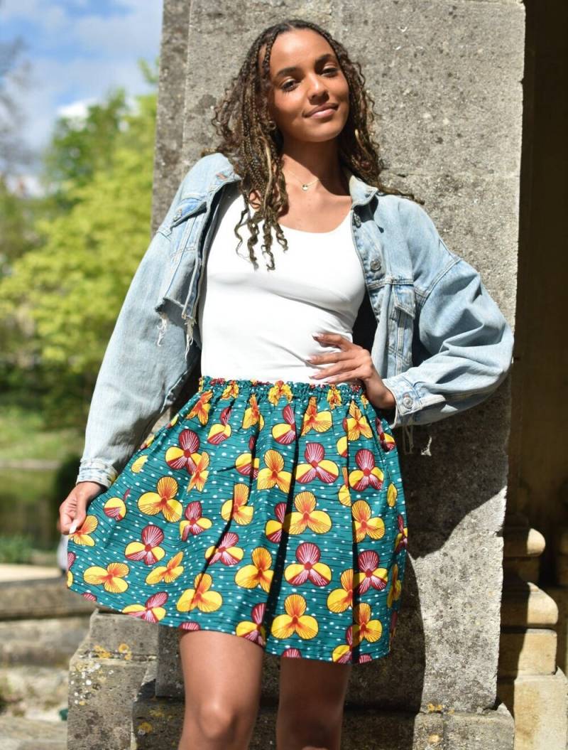 Olga Plissierter Wachsrock/Wachsrock, Kurzer Rock, Sommerrock, Bunter Rock von SirawaxBoutique