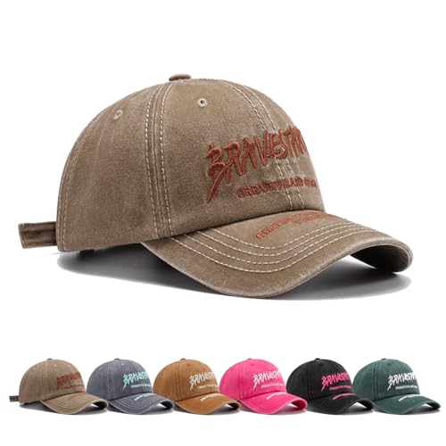Siribelle Cap Damen Vintage Basecap Damen Verstellbar Baseball Cap Baumwolle Damen Baseballkappe für Golf Tennis Running Khaki von Siribelle