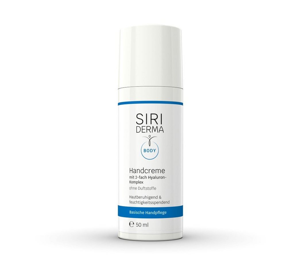 Siriderma Handcreme Siriderma Hyaluron Handcreme-2-fach ohne Duftstoffe 50 ml - Handpflege, mit Hyaluron & hochwertige pflanzliche Öle, weiche Hände von Siriderma