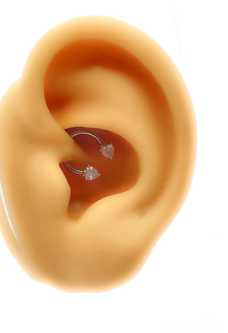 Barbell Piercing #246 316L Stahl Silber Love Herz Daith von Siristat