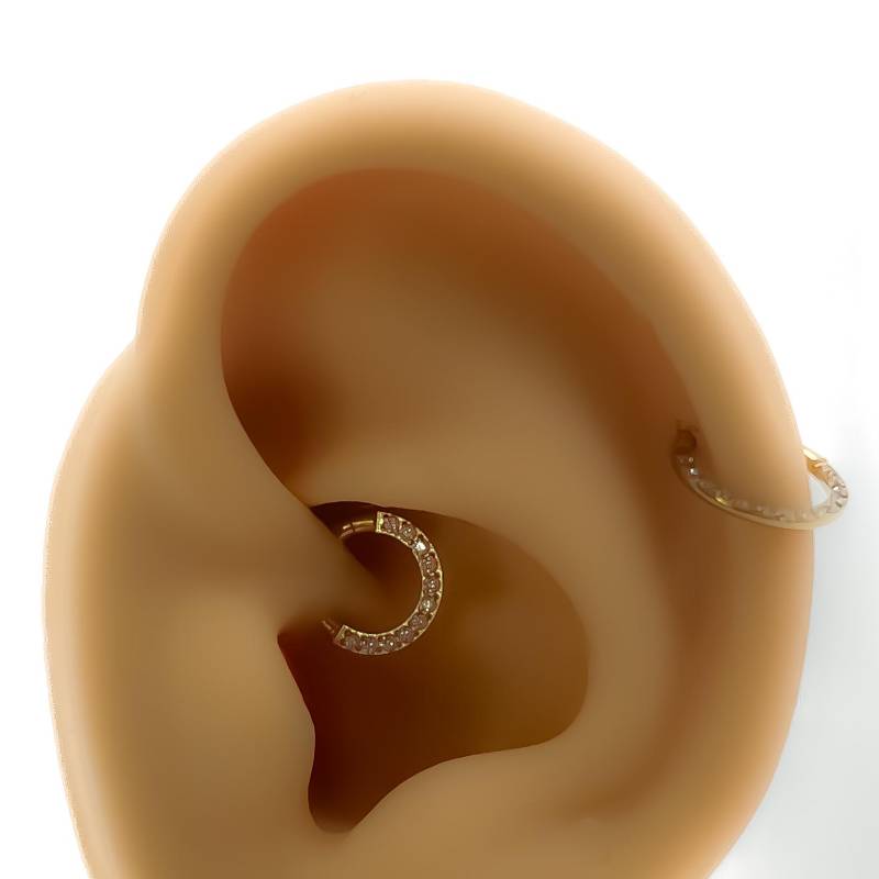 Daith Piercing #252 Chirurgen Stahl Vergoldet Strass Helix Klicker Knorpel von Siristat