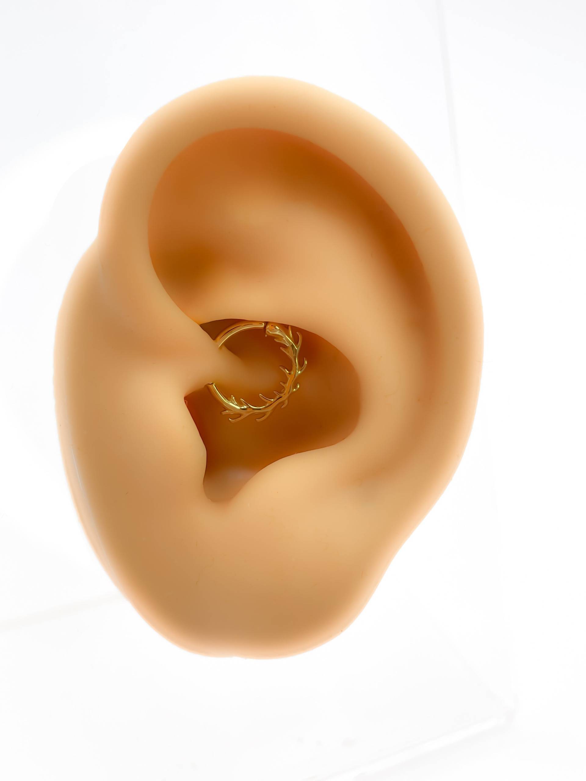 Daith Piercing #322 Hoop 925 Silber Vergoldet Strass Rook Boho Zweig Barbell Ohr Nase Klicker von Siristat