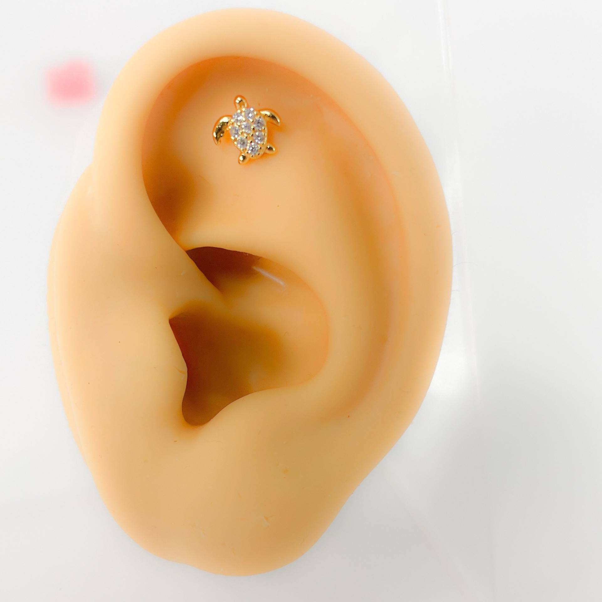 Helix 108 Labret Monroe Flat Back Piercing Schildkröte 14 Karat Vergoldet Oder Silber Mini Tiny von Siristat