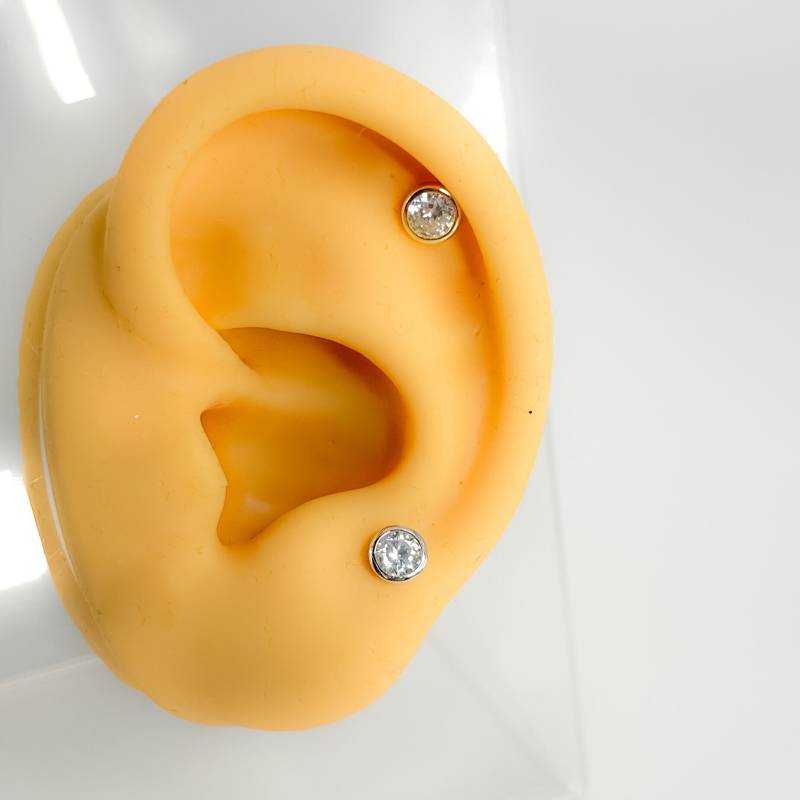 Helix #245 925 Silber/Vergoldet Strass Knorpel Minimalistisch Piercing von Siristat