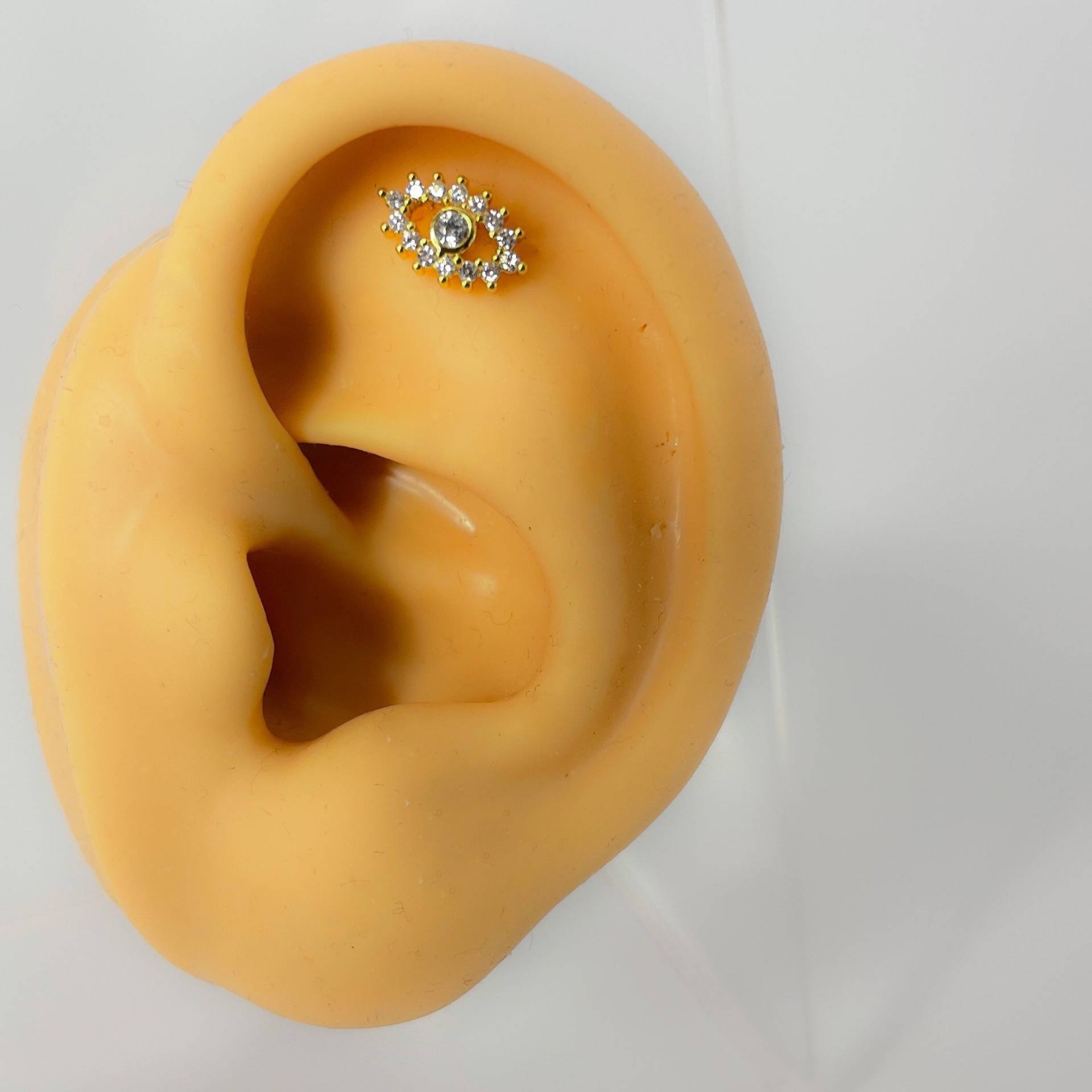 Helix Auge #202 Chirurgen Stahl Vergoldet Silber Knorpel Glück Cubic Zirkonia von Siristat