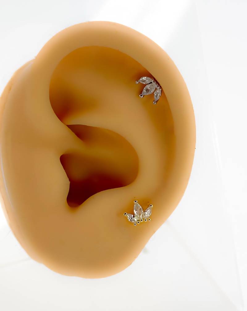 Helix Lotus #204 316L Chirurgen Stahl Tragus Blume Knorpel Piercing von Siristat