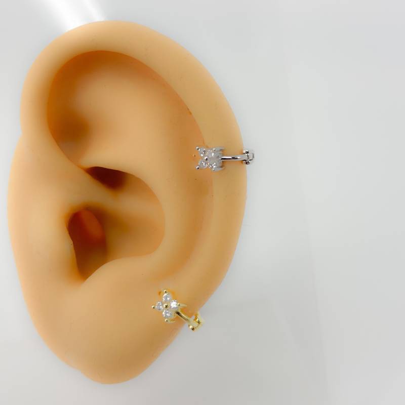 Helix Piercing #166 Hoop Mini Tiny 925 Silber Vergoldet Cubic Zirconia Klein Ring Tragus Rook Hahn von Siristat