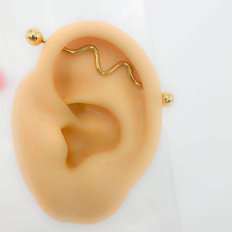 Industrial #191 Piercing Ohr Chirurgen Stahl Punk Rock Schmuck Vergoldet von Siristat