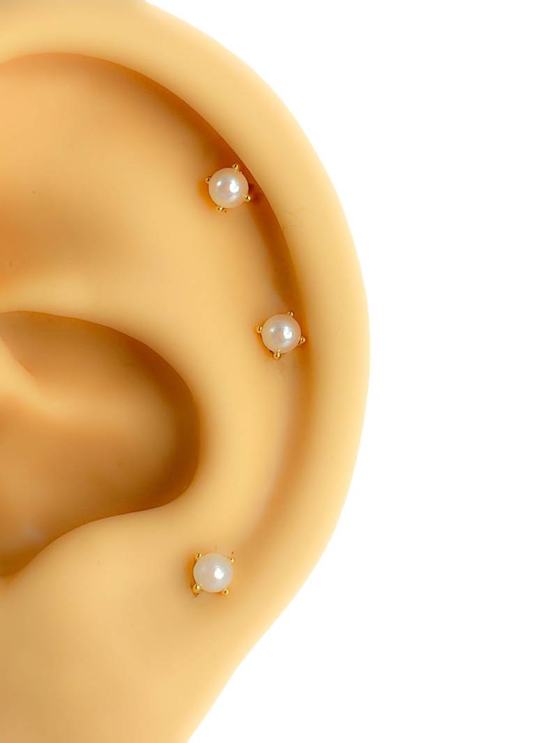 Mini Helix #308 S925 Silber Vergoldet Klein Winzig Piercing Tragus Perle von Siristat