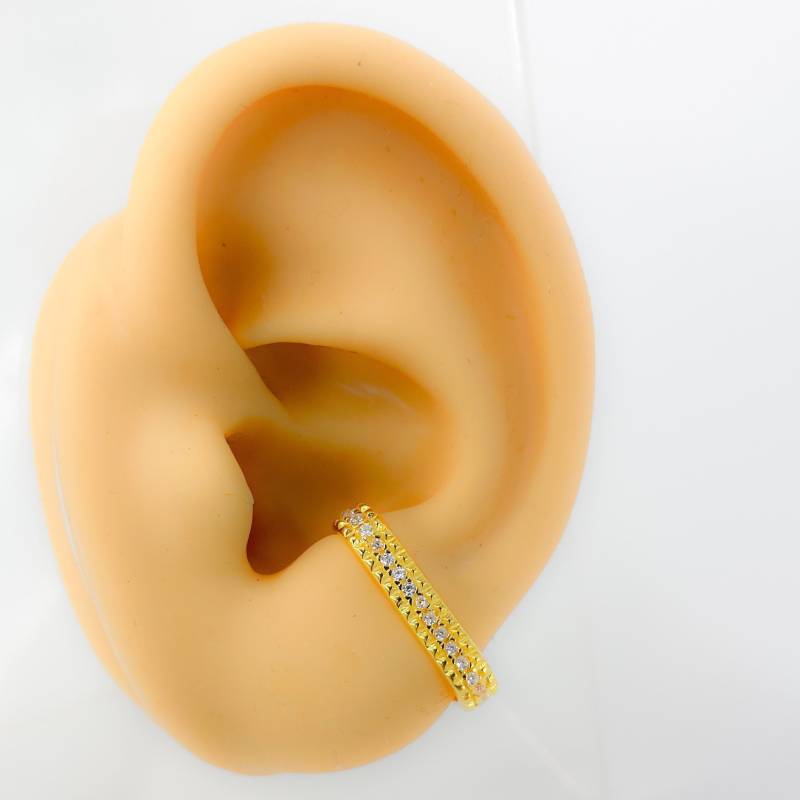 Ohrringe Ohr Stecker Earcuff Earclimbers 925 Silber Vergoldet Cubic Zirconia Era Cuff Boho Hippie Punk Style Schmuck von Siristat